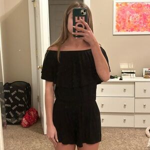 Black Off-Shoulder Romper